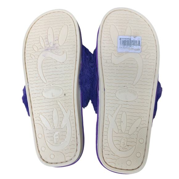Joinfree Womens Large 9.5 Purple Fuzzy Thong Open Toe Flip Flop Slippers Shoes - Picture 7 of 7